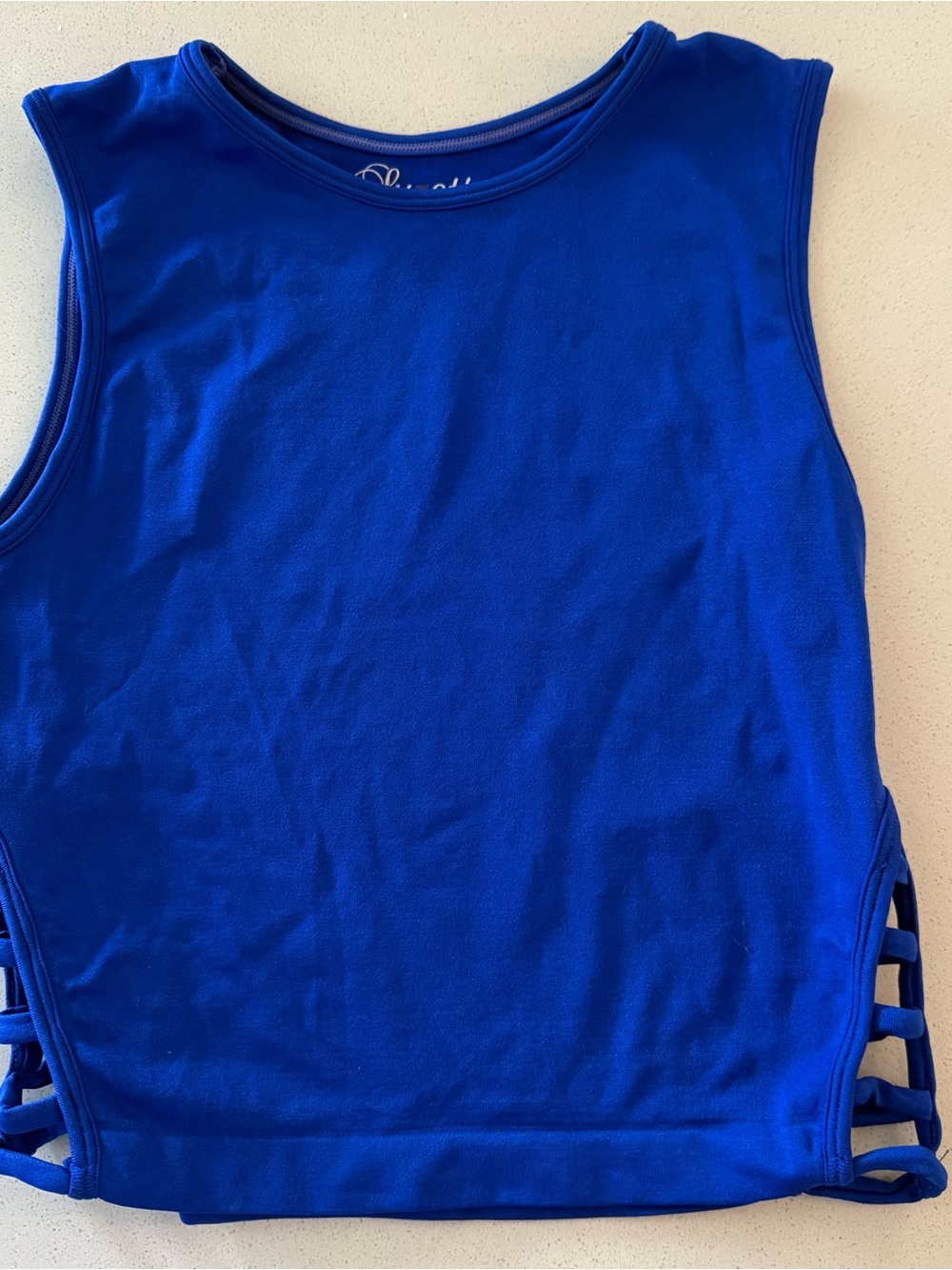 Royal Blue Women's Sleeveless Tank with Side Strap Detail